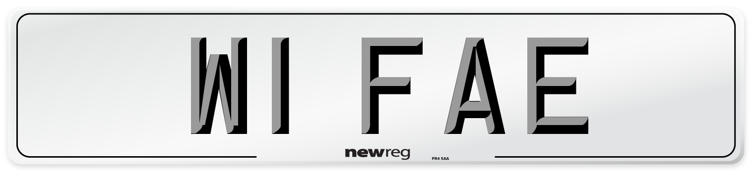 W1 FAE Number Plate from New Reg